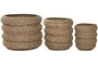 DKD Home Decor Macetero Marron Fibra Trenzada 42 x 39 x 42 cm Set de 3
