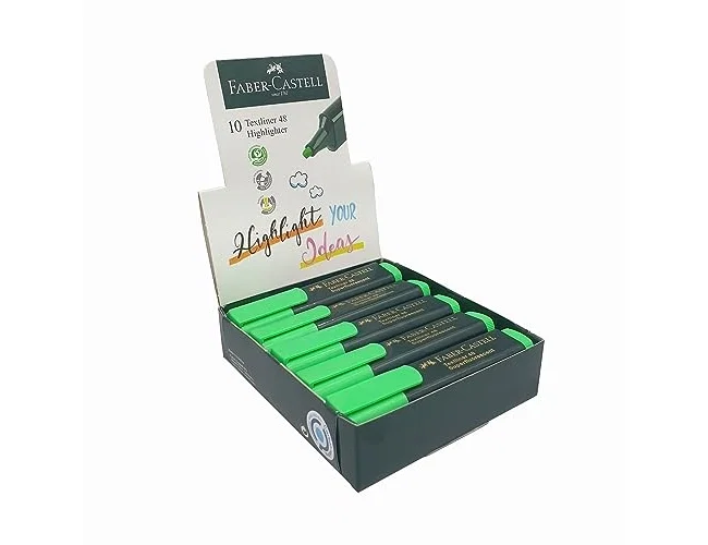 Faber Castell Textliner 48 Marcadores Fluorescentes Verdes (Set de 10)