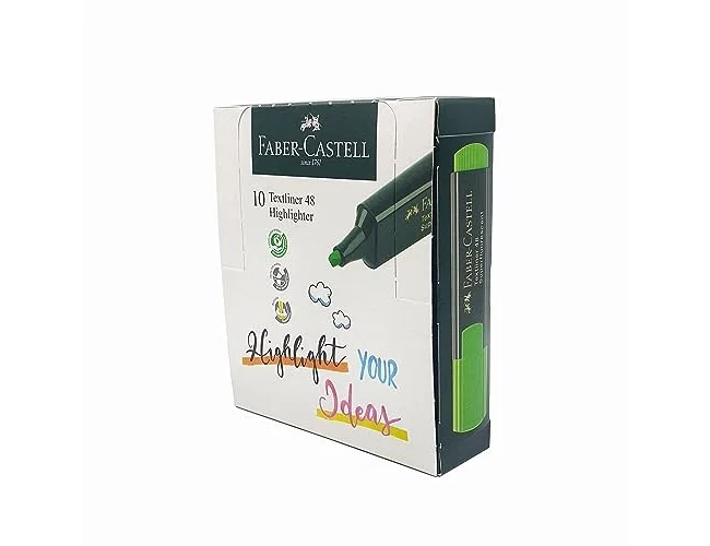 Faber Castell Textliner 48 Marcadores Fluorescentes Verdes (Set de 10)