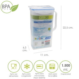 ORYX Jarra de Plástico Cuadrada de 1.500 ml