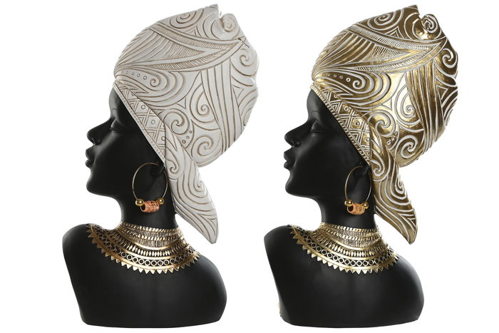 DKD Home Decor Figura de Resina Africana Arami Surtido de 2 Unidades DKD Home Decor Figura de Resina Africana Arami Surtido de 2 Unidades