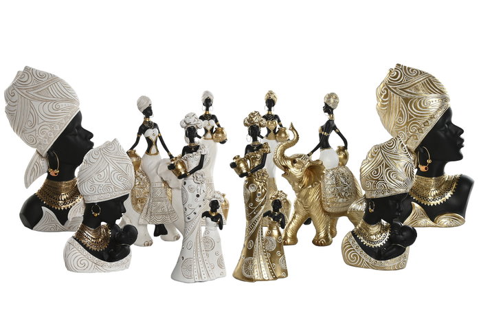 DKD Home Decor Figura de Resina Africana Arami Surtido de 2 Unidades DKD Home Decor Figura de Resina Africana Arami Surtido de 2 Unidades