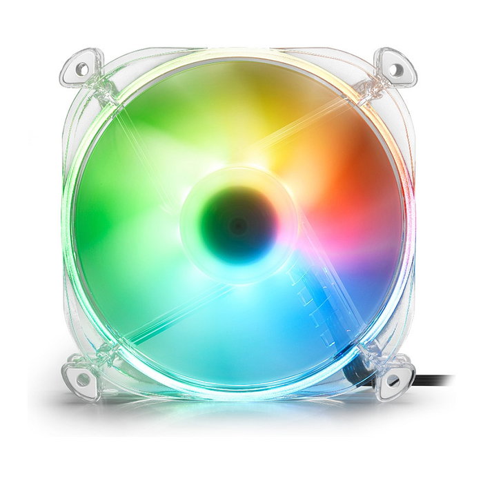 Sharkoon SHARK Disc Ventilador RGB 120mm Transparente 12 cm 1000 RPM Flujo Aire 59 m3/h 3-pin 4-pin con LED