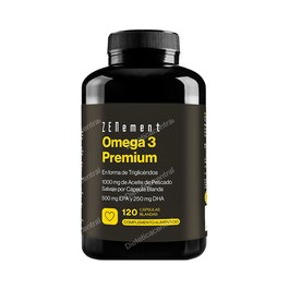 Zenement Omega 3 Premium 120 Cápsulas - 1000 mg Aceite de Pescado Salvaje con 500 mg EPA y 250 mg DHA