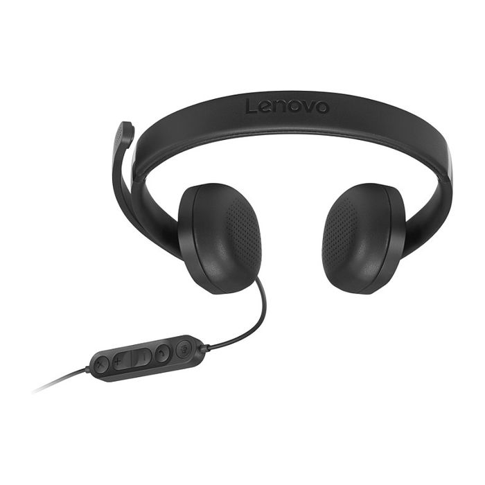 Lenovo Headset 5000 Auriculares VoIP Alámbricos USB-C con Botón para Microsoft Teams, Supraaural, Cancelación de Ruido, Oficina/Call Center