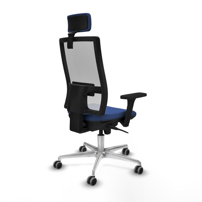 PIQUERAS Y CRESPO Silla de oficina Horna con mecanismo Sincro, Azul marino y Blanco