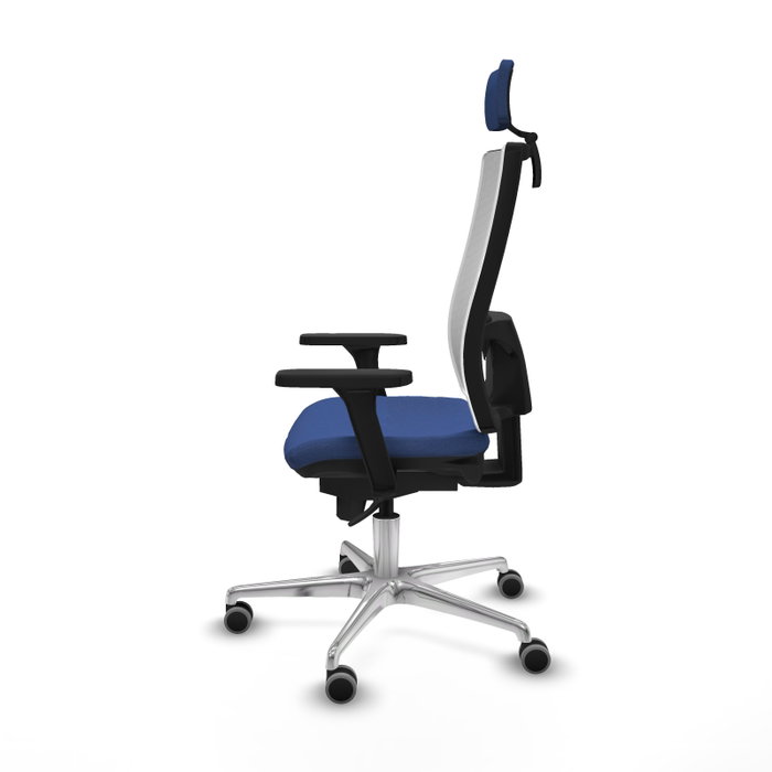 PIQUERAS Y CRESPO Silla de oficina Horna con mecanismo Sincro, Azul marino y Blanco