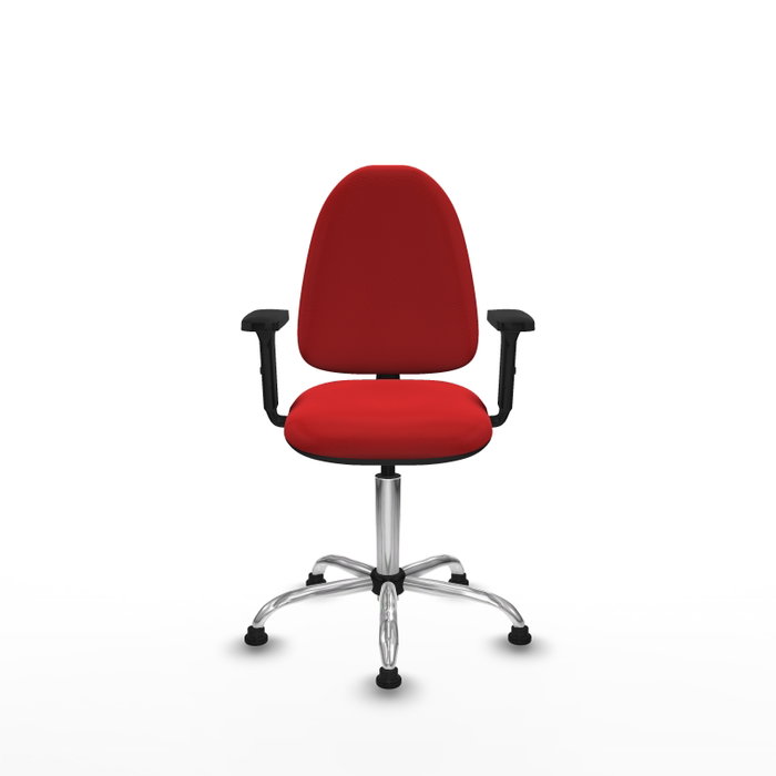 PIQUERAS Y CRESPO Silla de oficina Aýna Roja con Brazos 2D y Base Cromada