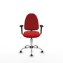 PIQUERAS Y CRESPO Silla de oficina Aýna Roja con Brazos 2D y Base Cromada