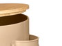Kinvara Patatero Tapa Bambú Beige Metal 22.5 x 22.5 x 22 cm (Set de 4)