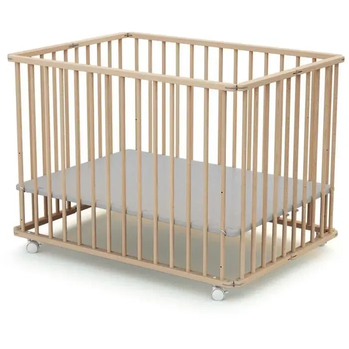 Webaby Parque Plegable Rectangular Cali 70 x 100 cm Haya Cruda Hasta 24 Meses
