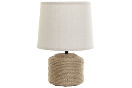 DKD Home Decor Lámpara de sobremesa Cuerda y Gres Marrón