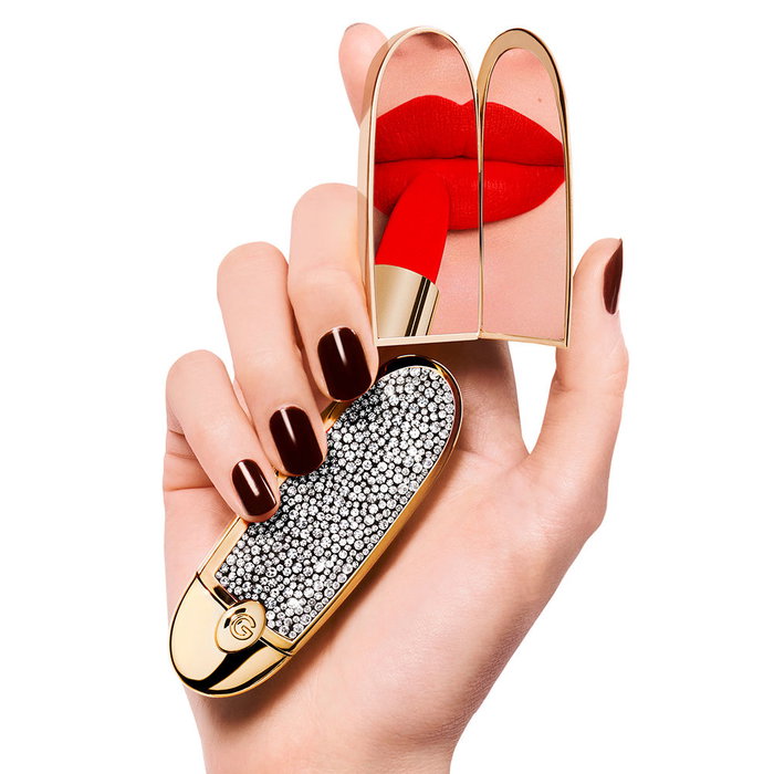 Guerlain Rouge G Carcasa #LE STRASSÉ Recargable - Accesorio de Maquillaje con Espejo, Personalizable, Tratamiento Labial, 1 Unidad