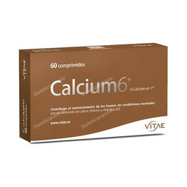 VITAE Calcium6 60 Comp. Complemento alimenticio calcio, fósforo, Vitamina D3 para huesos y músculos