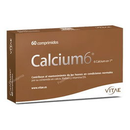 VITAE Calcium6 60 Comp. Complemento alimenticio calcio, fósforo, Vitamina D3 para huesos y músculos