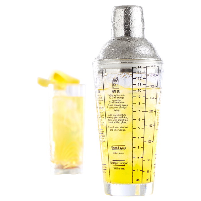Day Coctelera de Cristal con Tapa de Acero Inoxidable 400 Ml con Recetas