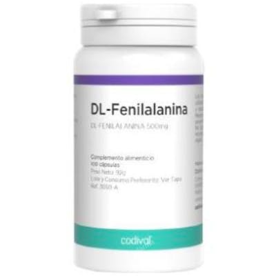 CODIVAL Dl-Fenilalanina 500Mg 100Cap. Aminoácido con funciones analgésicas y antidepresivas. Mejora concentración y memoria. CODIVAL Dl-Fenilalanina 500Mg 100Cap. Aminoácido con funciones analgésicas y antidepresivas. Mejora concentración y memoria.