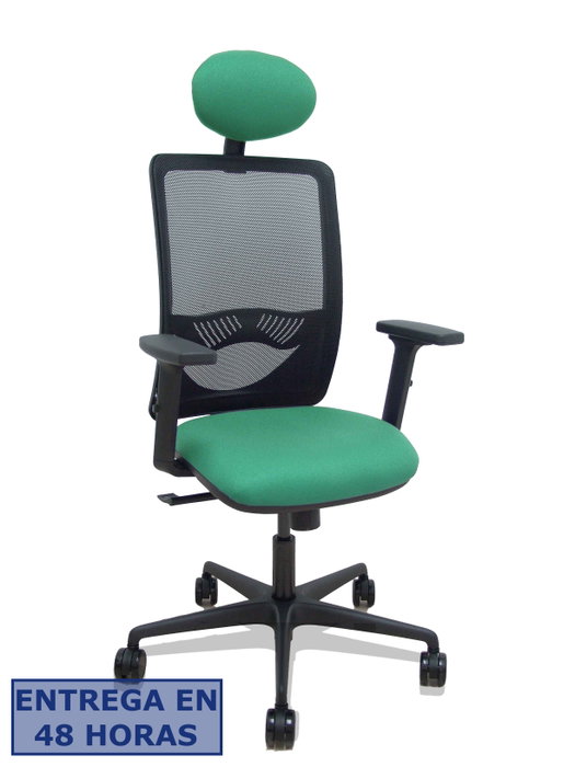 Piqueras y Crespo Zulema Silla de Oficina con Mecanismo Sincro, Malla Negra y Asiento Verde Esmeralda Piqueras y Crespo Zulema Silla de Oficina con Mecanismo Sincro, Malla Negra y Asiento Verde Esmeralda