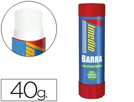 Imedio Pegamento en Barra Sólido, Transparente y Lavable, 40 g, para Uso Escolar y Papelería