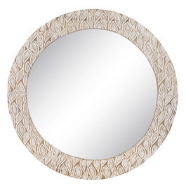 Espejo Pared Blanco Rozado Madera 76 X 2 X 76 cm