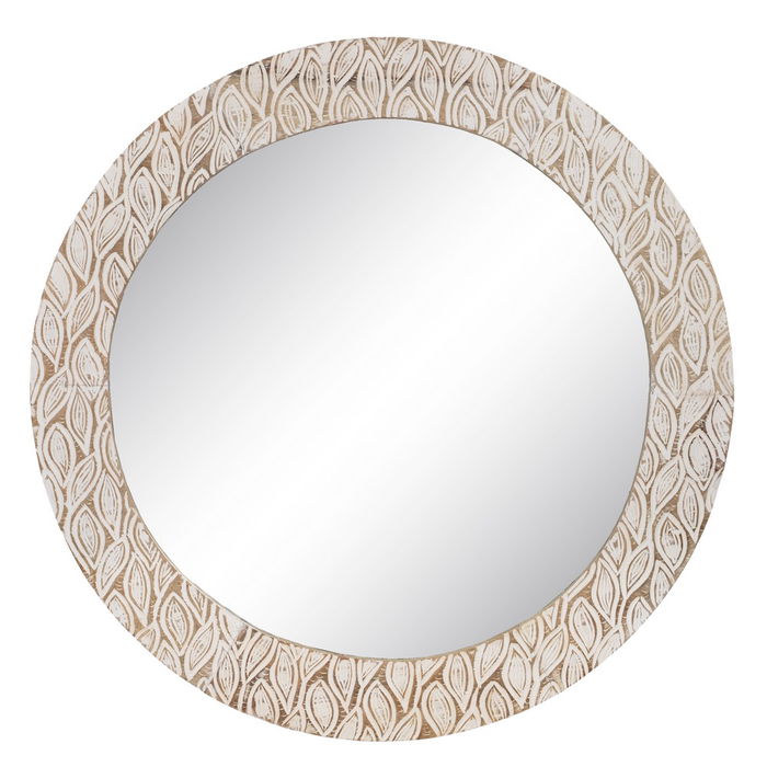 Espejo Pared Blanco Rozado Madera 76 X 2 X 76 cm Espejo Pared Blanco Rozado Madera 76 X 2 X 76 cm