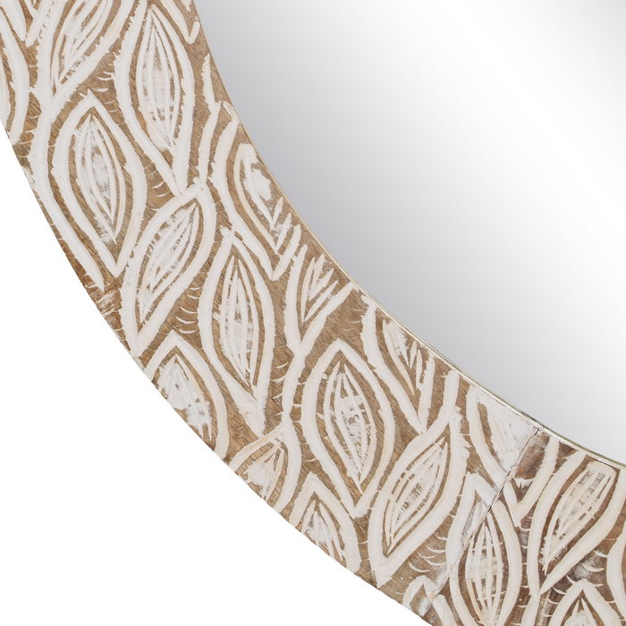 Espejo Pared Blanco Rozado Madera 76 X 2 X 76 cm Espejo Pared Blanco Rozado Madera 76 X 2 X 76 cm