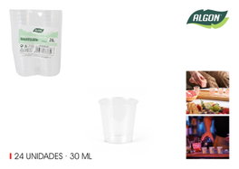 Algon Set 24 Vasos Chupito PP 30 ml Transparentes (24 Unidades)