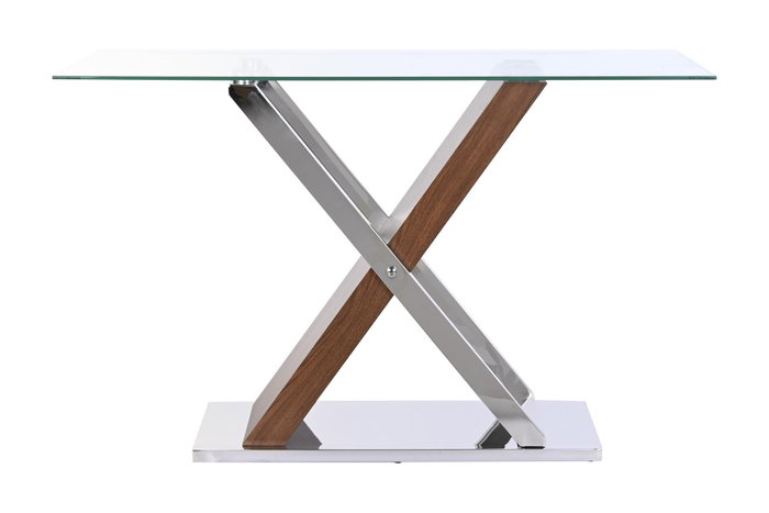 DKD Home Decor Consola Moderna Transparente Marron Oscuro Acero Cristal 120 x 40 x 75 cm DKD Home Decor Consola Moderna Transparente Marron Oscuro Acero Cristal 120 x 40 x 75 cm