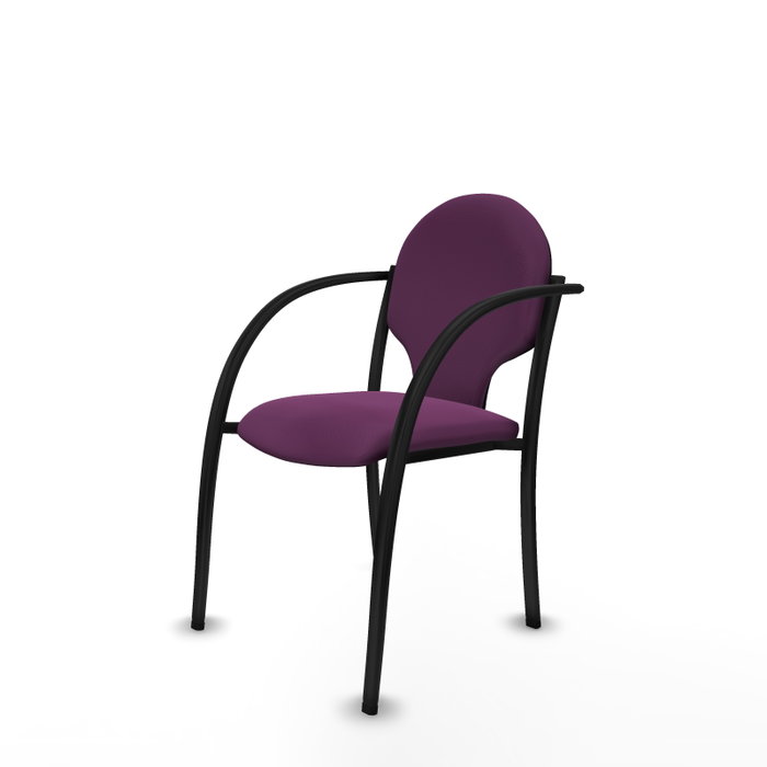PIQUERAS Y CRESPO Silla Hellín tapizada en similpiel color Morado con Brazos fijos