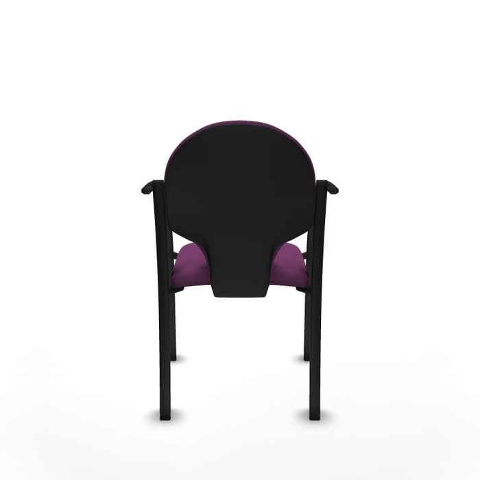 PIQUERAS Y CRESPO Silla Hellín tapizada en similpiel color Morado con Brazos fijos