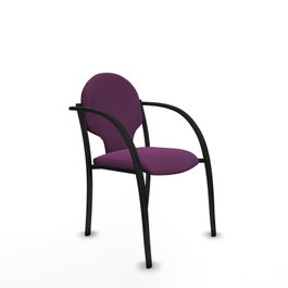 PIQUERAS Y CRESPO Silla Hellín tapizada en similpiel color Morado con Brazos fijos