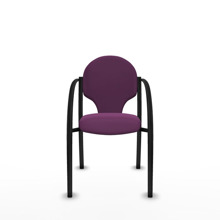 PIQUERAS Y CRESPO Silla Hellín tapizada en similpiel color Morado con Brazos fijos