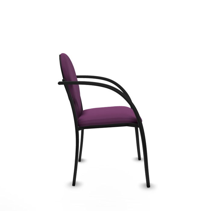 PIQUERAS Y CRESPO Silla Hellín tapizada en similpiel color Morado con Brazos fijos