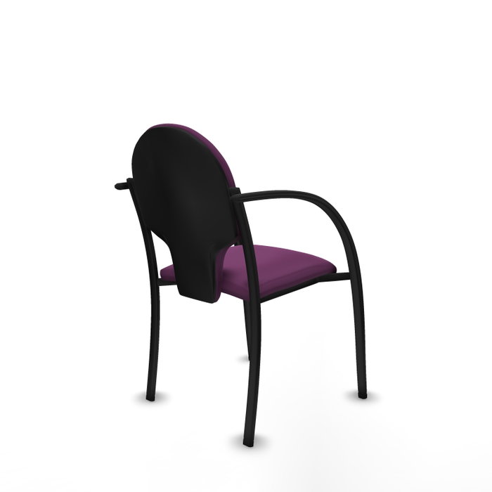 PIQUERAS Y CRESPO Silla Hellín tapizada en similpiel color Morado con Brazos fijos