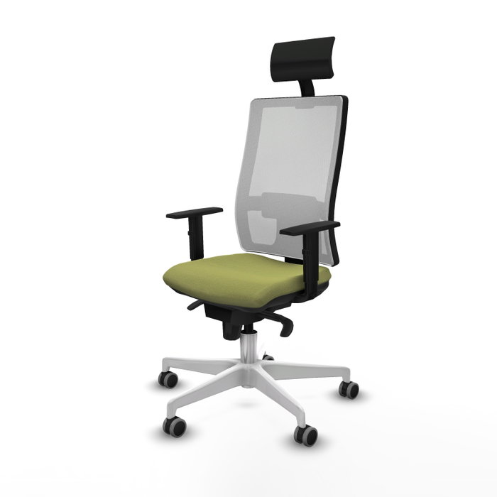 PIQUERAS Y CRESPO Silla de oficina Horna con mecanismo Sincro, Verde oliva y Blanco PIQUERAS Y CRESPO Silla de oficina Horna con mecanismo Sincro, Verde oliva y Blanco