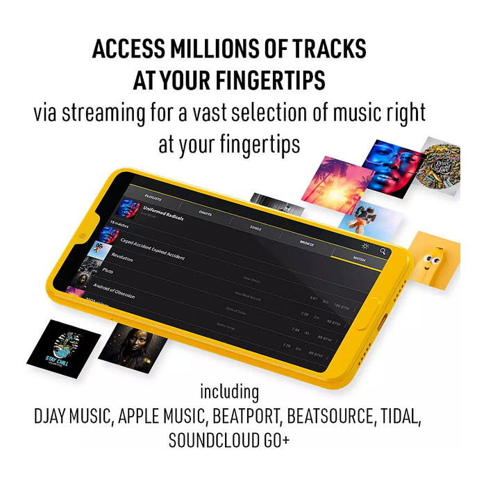 Hercules DJCONTROL MIX ULTRA Controladora DJ para Smartphone Android iOS con App djay, 10h Batería, 8 Pads, EQ, Faders, Jog Wheels