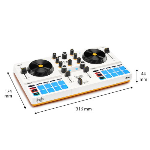 Hercules DJ Control Mix Ultra Controlador DJ Blanco 315 mm x 174 mm x 40 mm Batería 1000 mAh 10 h