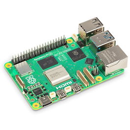 Raspberry Raspberry Pi 5 - Placa de desarrollo con 4GB RAM, procesador Arm Cortex-A76 2.4 GHz, Wi-Fi Dual-Band, Bluetooth 5.0, 2x HDMI 4K, USB 3.0, Gigabit Ethernet, GPIO