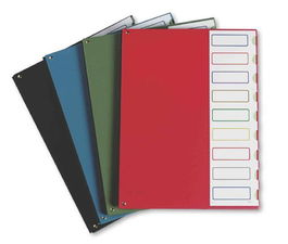 Clasificador Lomo Fuelle Pardo Pvc Fº 9 Dptos.Gomas Y Tarj.Verde