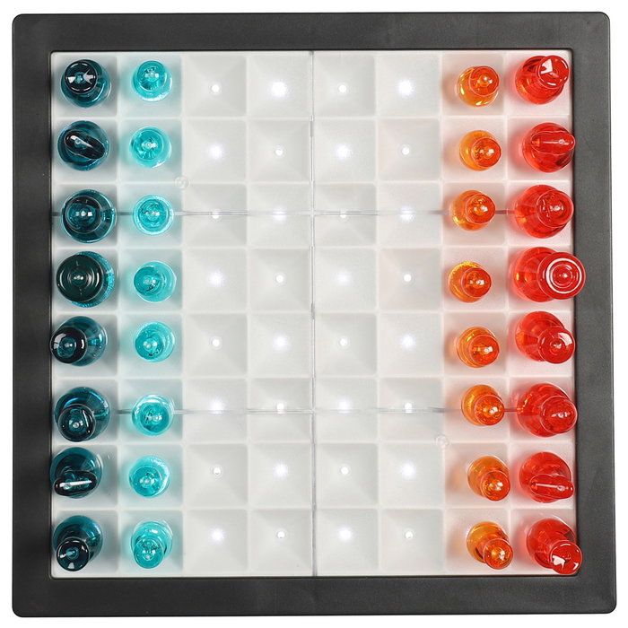 Mister Gadget Juego Ajedrez Led Transparente Luminoso Para Jugar en la Oscuridad