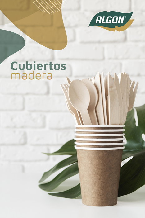 Algon Set de 12 Cucharas de Madera, 16 cm - Cuchara para Cocina (36 Unidades)