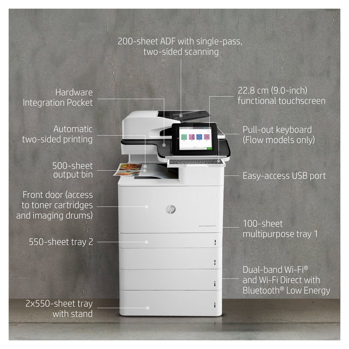 HP LaserJet Enterprise Flow MFP M776z Impresora Multifunción A3 Color 46 ppm Wi-Fi USB 2.0