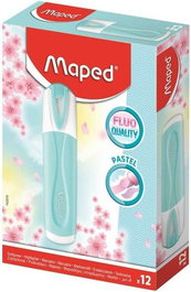 Marcador Fluor Maped Fluo Peps Classic Pastel Azul (Set de 12)