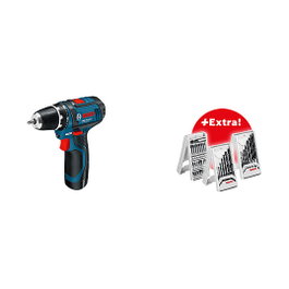 Bosch GSR 12V-15 Professional Atornillador y Taladro Inalámbrico 12V con 2 Baterías de 4,0Ah y Accesorios