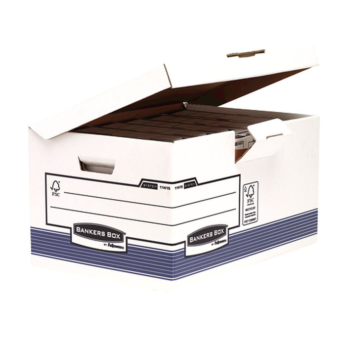 BANKERS BOX Contenedor de Archivos Maxi Azul con Tapa Fija