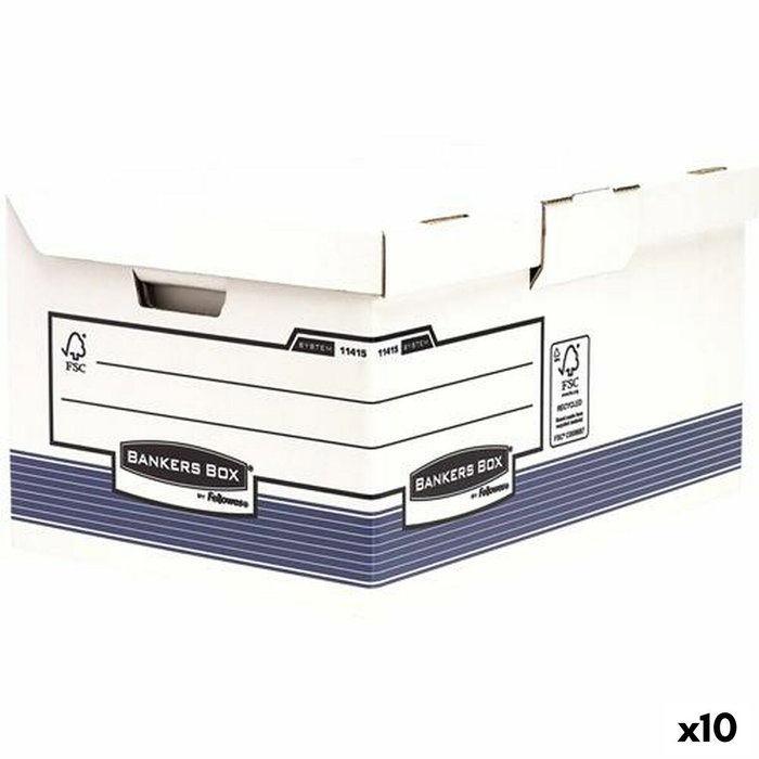 BANKERS BOX Contenedor de Archivos Maxi Azul con Tapa Fija