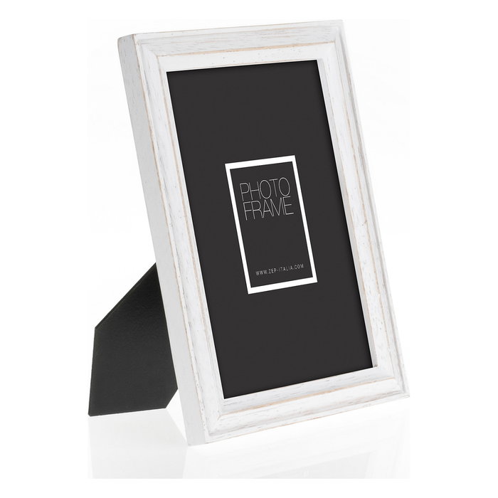 ZEP AC257W Expositor Retroiluminado de Pie para Mesa, Blanco, Madera, Marco 13 x 18 cm, Orientación Retrato/Paisaje