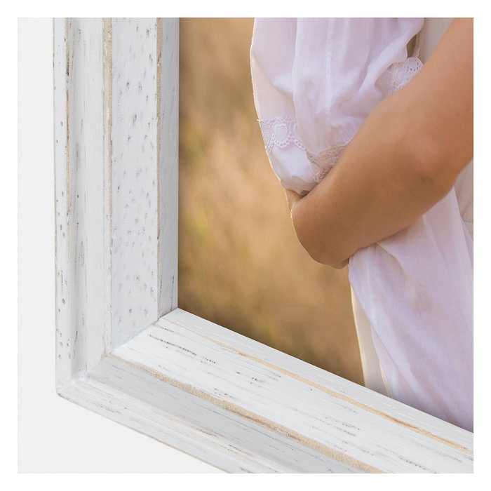 ZEP AC257W Expositor Retroiluminado de Pie para Mesa, Blanco, Madera, Marco 13 x 18 cm, Orientación Retrato/Paisaje