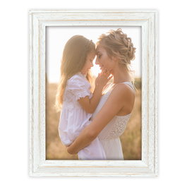 ZEP AC257W Expositor Retroiluminado de Pie para Mesa, Blanco, Madera, Marco 13 x 18 cm, Orientación Retrato/Paisaje