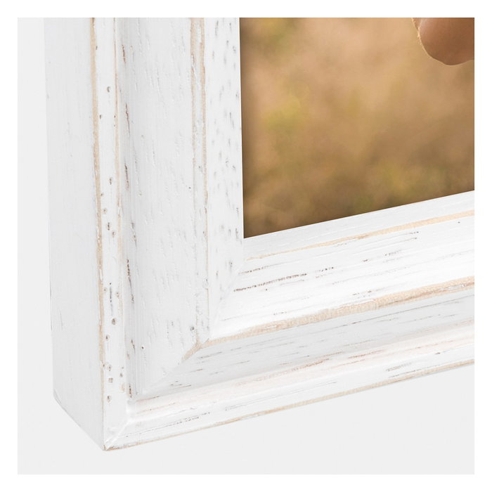 ZEP AC257W Expositor Retroiluminado de Pie para Mesa, Blanco, Madera, Marco 13 x 18 cm, Orientación Retrato/Paisaje